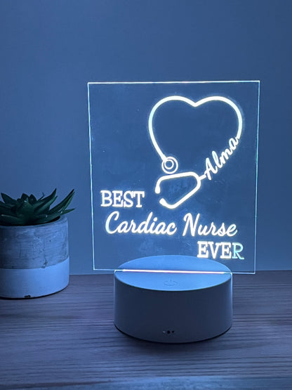 Personalized Acrylic Employee Recognition Gift | LED Nurse Award