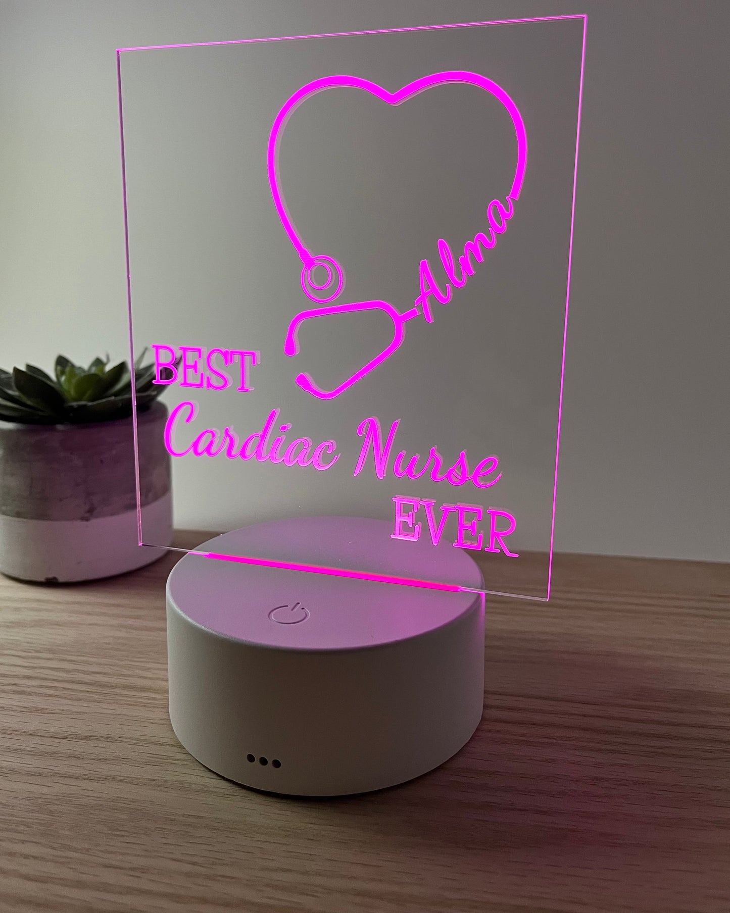 Personalized Acrylic Employee Recognition Gift | LED Nurse Award