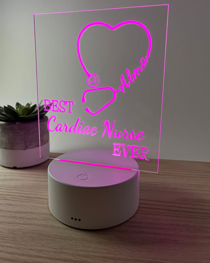 Personalized Acrylic Employee Recognition Gift | LED Nurse Award