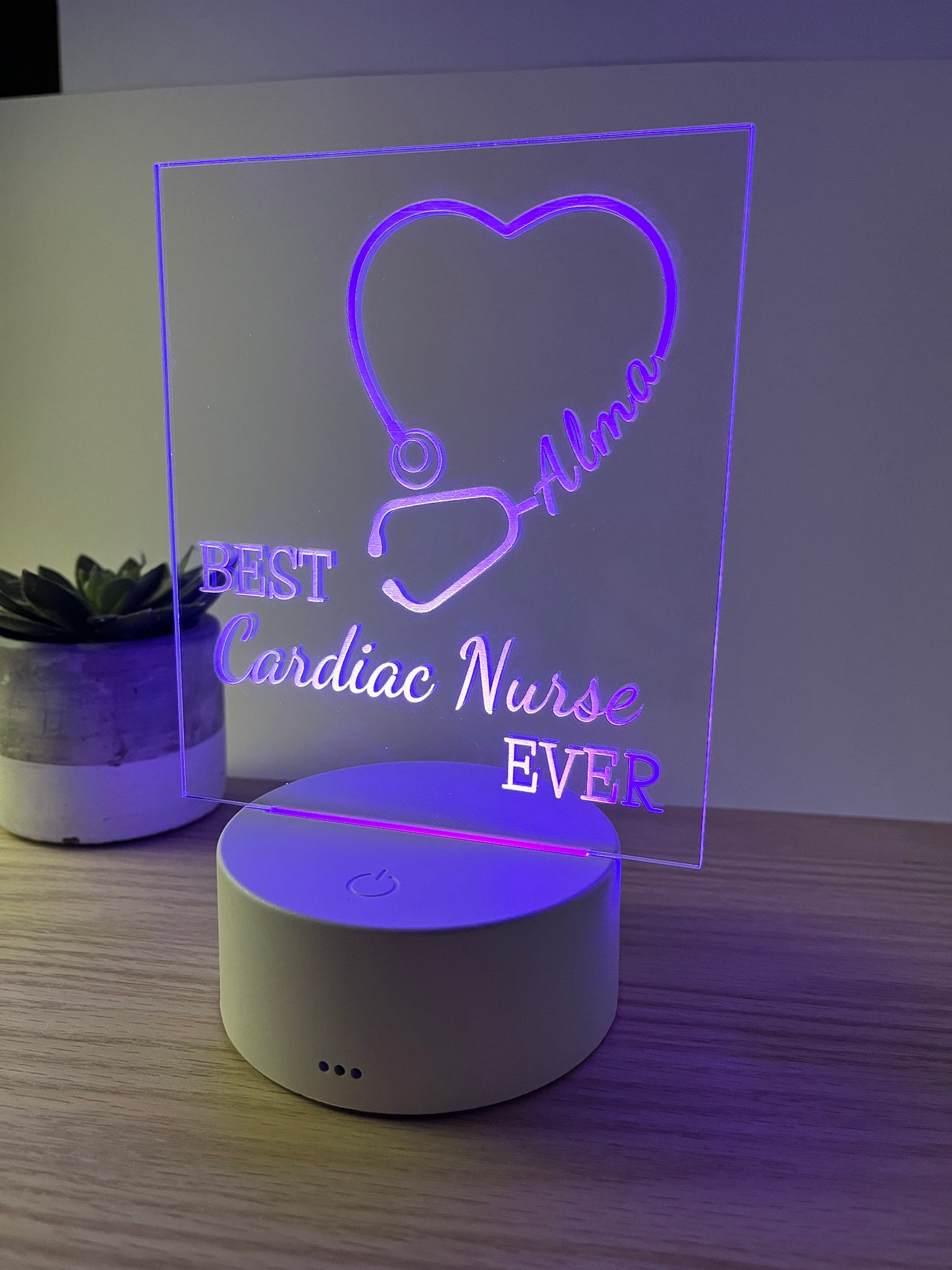 Personalized Acrylic Employee Recognition Gift | LED Nurse Award