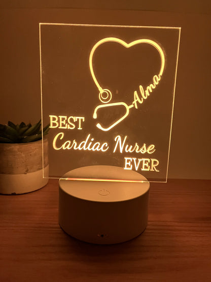 Personalized Acrylic Employee Recognition Gift | LED Nurse Award