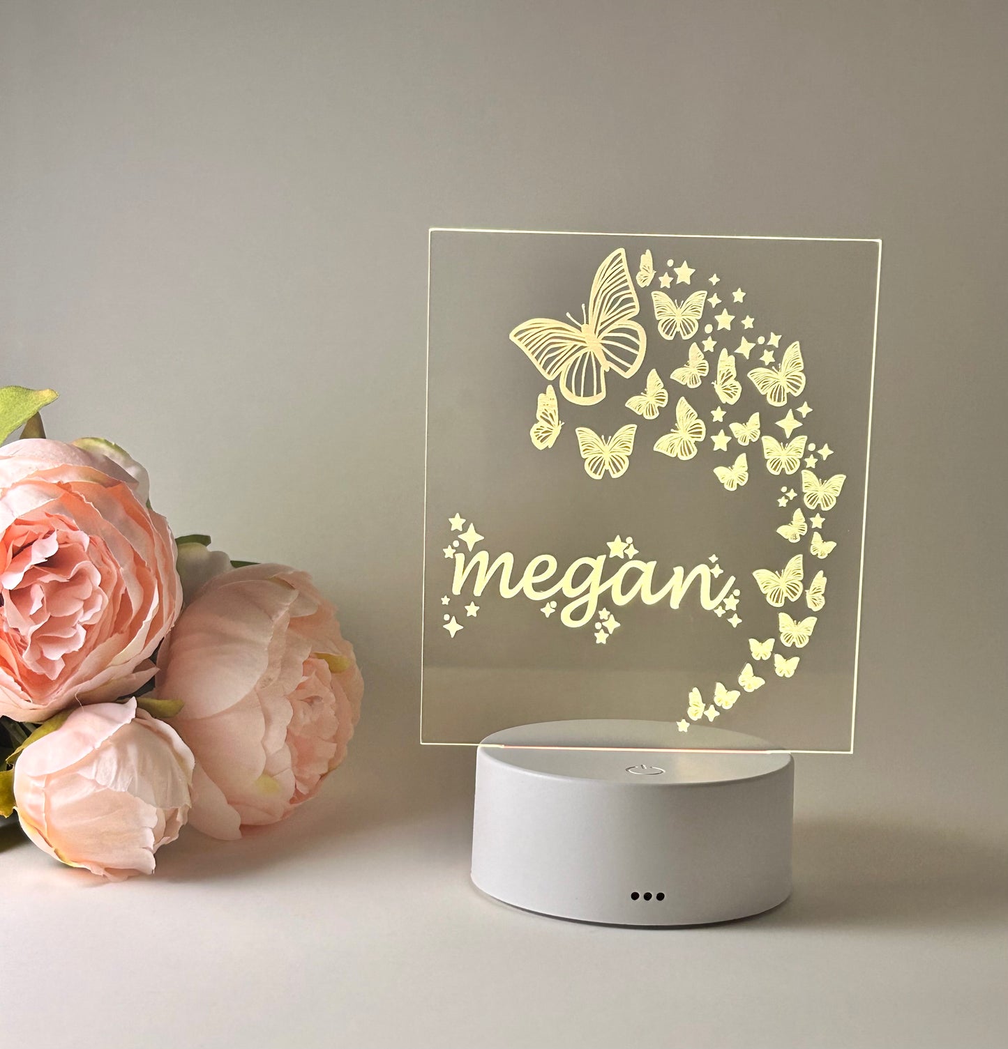 Personalized Acrylic Night Light | Butterfly Design with Your Name