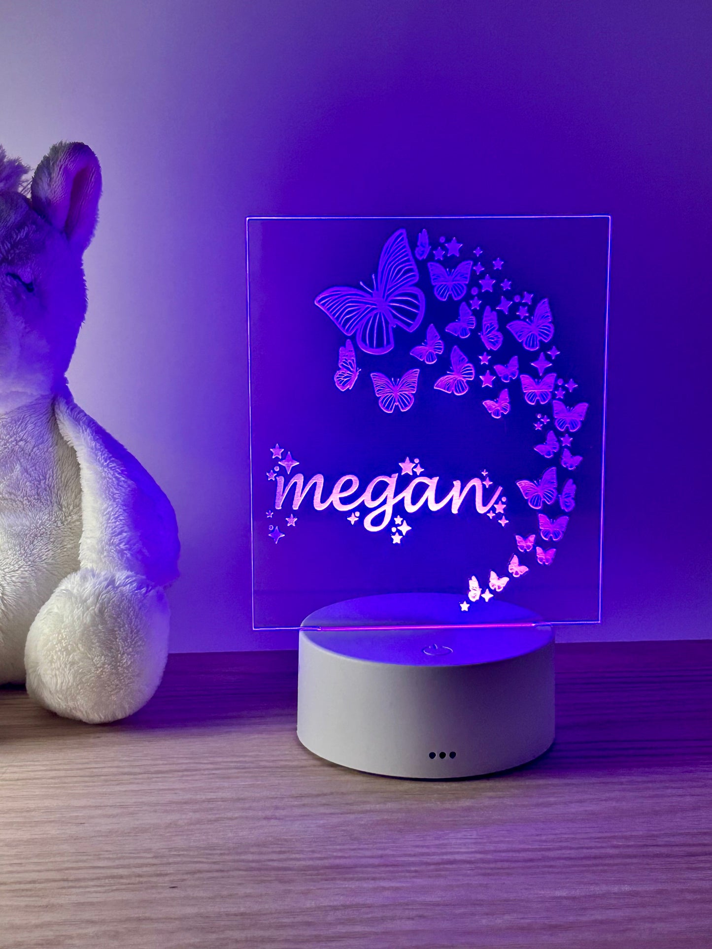 Personalized Acrylic Night Light | Butterfly Design with Your Name