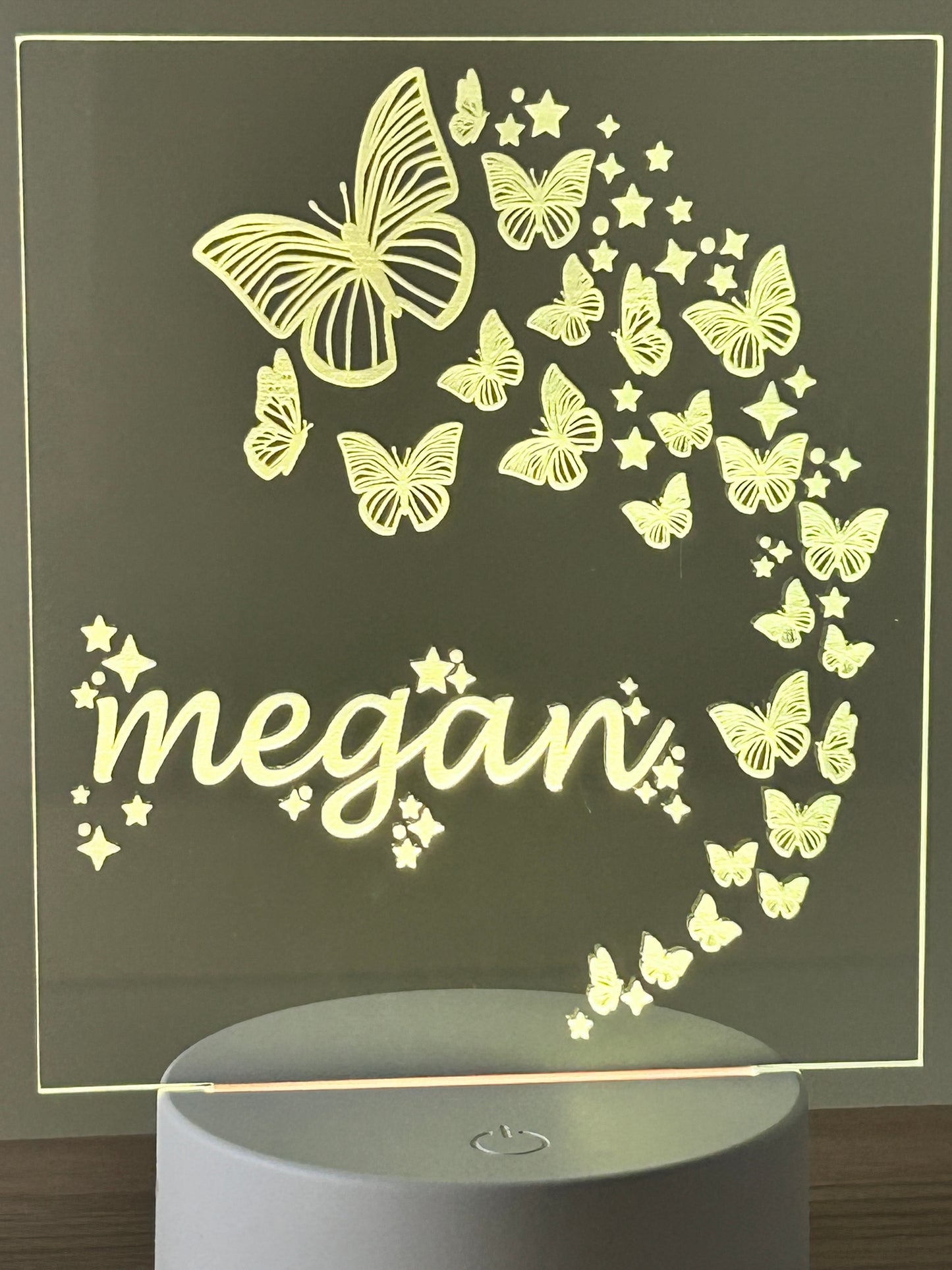 Personalized Acrylic Night Light | Butterfly Design with Your Name