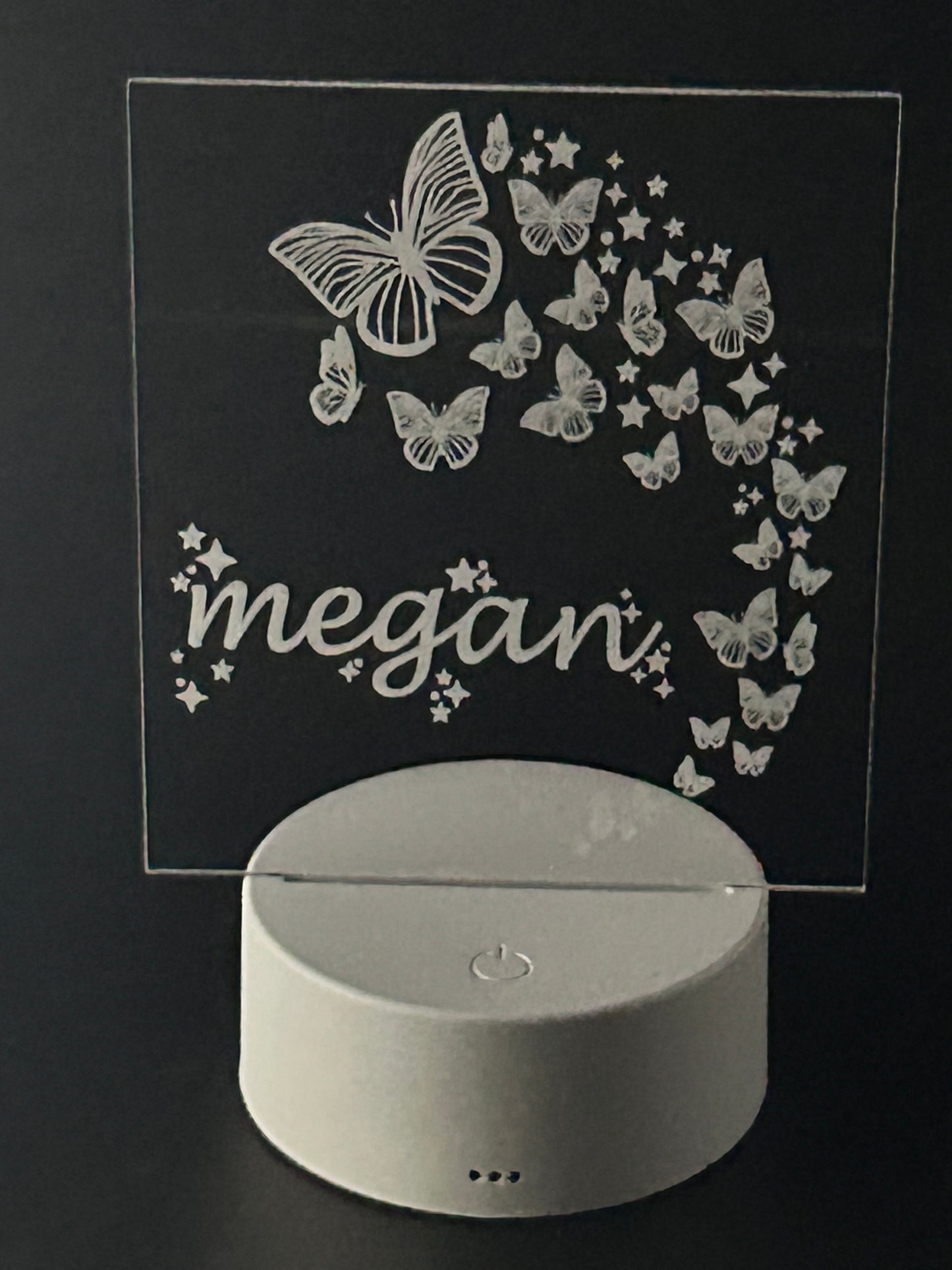 Personalized Acrylic Night Light | Butterfly Design with Your Name