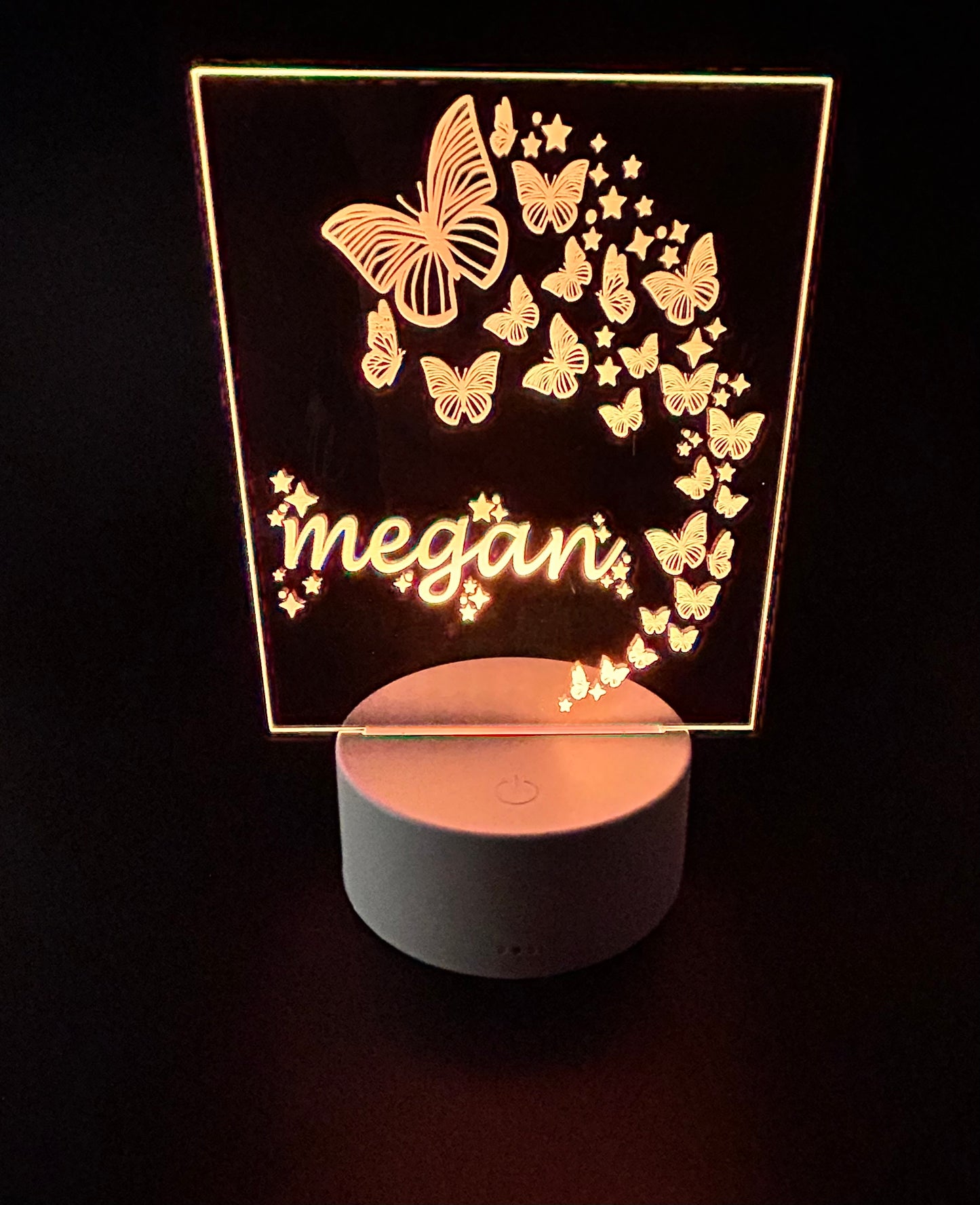 Personalized Acrylic Night Light | Butterfly Design with Your Name