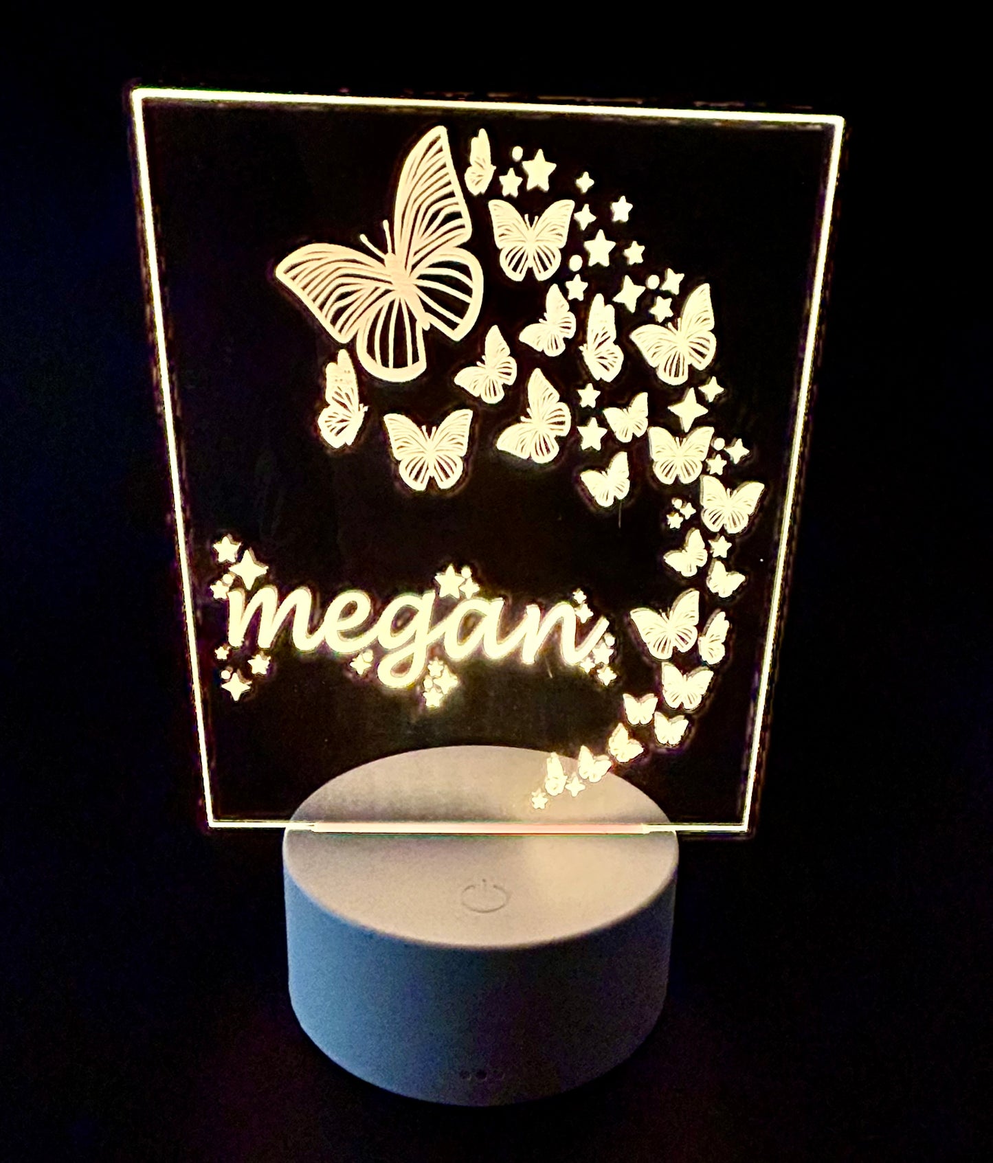 Personalized Acrylic Night Light | Butterfly Design with Your Name