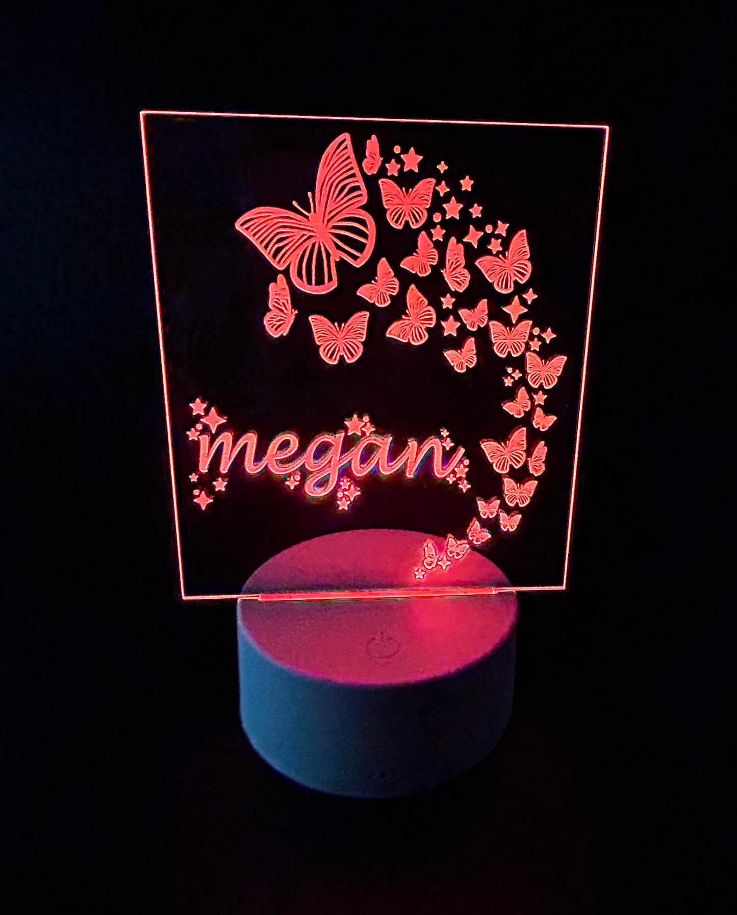 Personalized Acrylic Night Light | Butterfly Design with Your Name