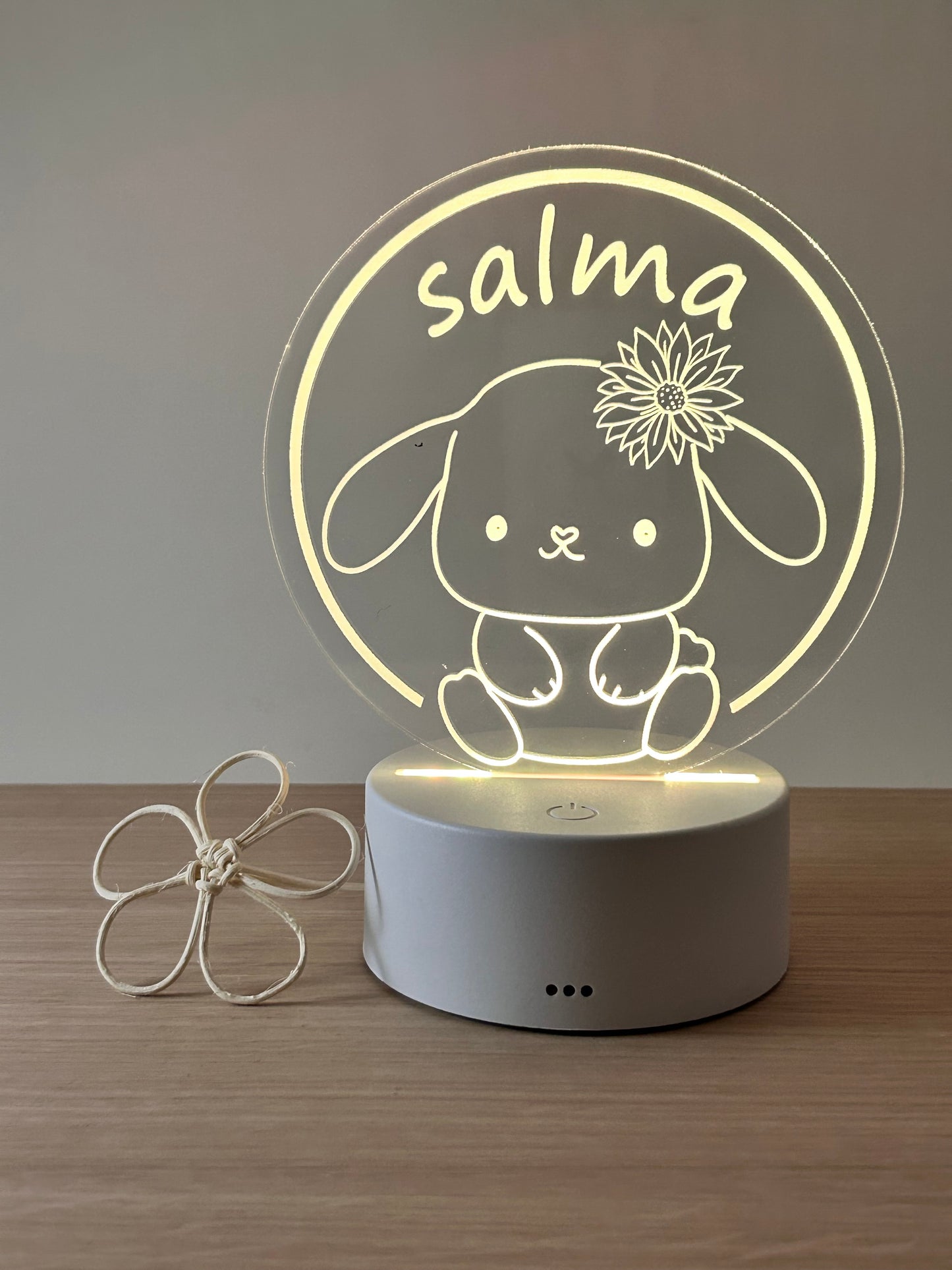 Personalized Acrylic Night Light | Bunny Design with Your Name