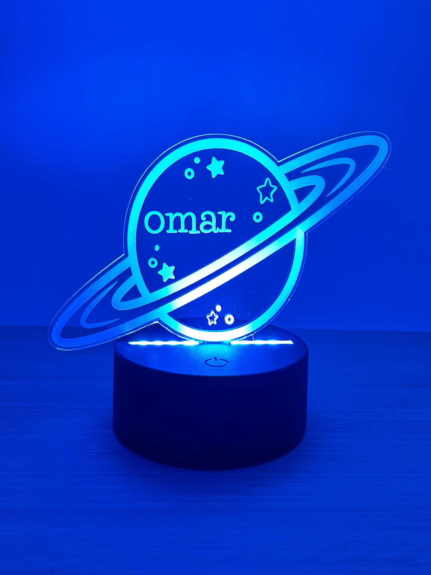 Personalized Acrylic Night Light | Planet Design with Your Name