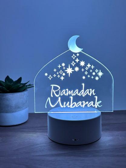 Ramadan Mubarak - Moontop Acrylic LED Night Light | Ramadan Gift