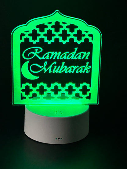 Ramadan Mubarak - Moroccan Arch - Acrylic LED Night Light | Ramadan Gift