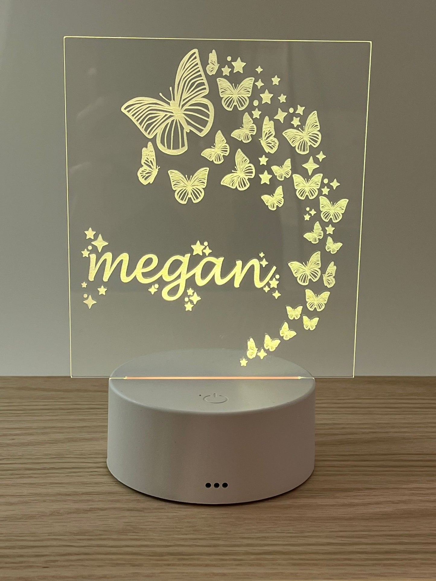 Personalized Acrylic Night Light | Butterfly Design with Your Name