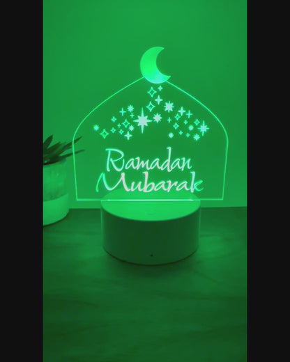 Ramadan Mubarak - Moontop Acrylic LED Night Light | Ramadan Gift